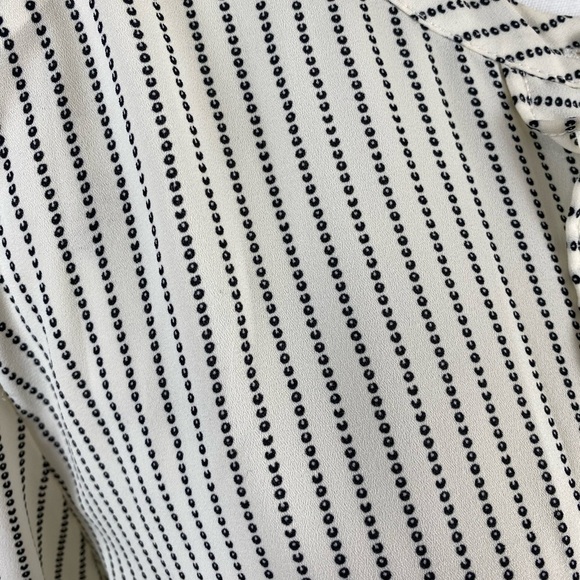 Talbots Striped Ruffle Blouse Button Down size Large - Picture 4 of 13